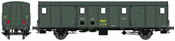 French SNCF Luggage Car OCEM 29 Functional Lights, 2 Lights, RollbEraing wheelboxes, Yellow boxed l